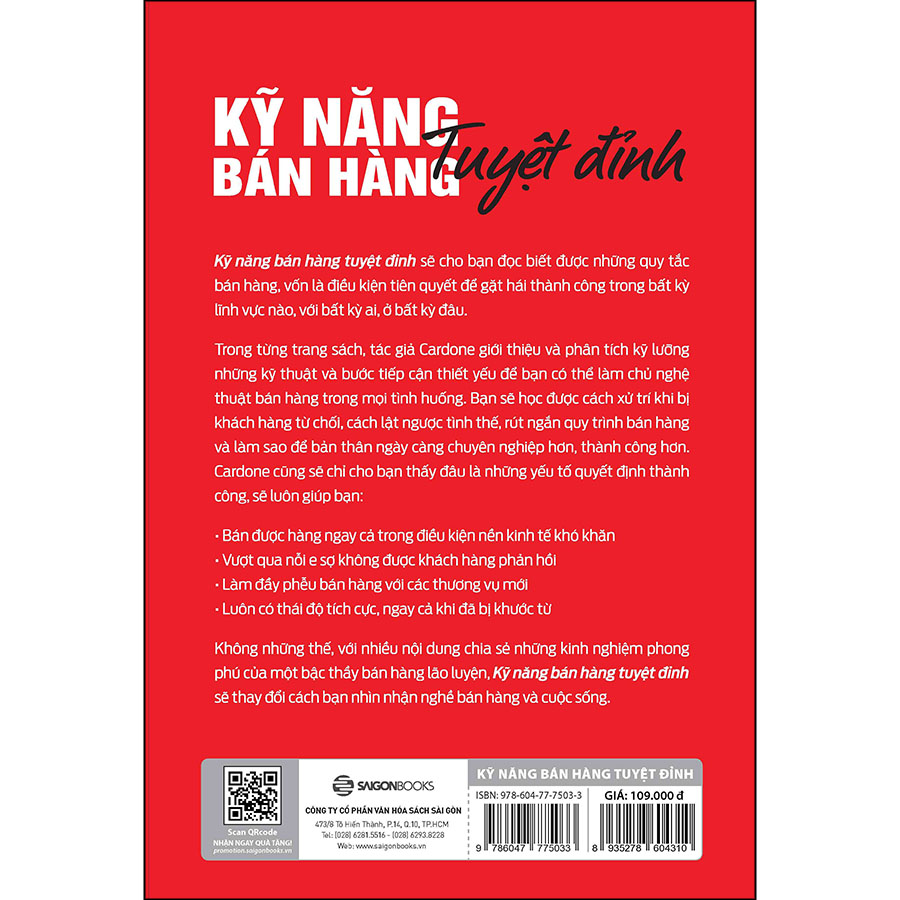 Kỹ Năng Bán Hàng Tuyệt Đỉnh - Bí Quyết Sinh Tồn Trong Ngành Sales (Tái Bản Lần 4 - 2020)