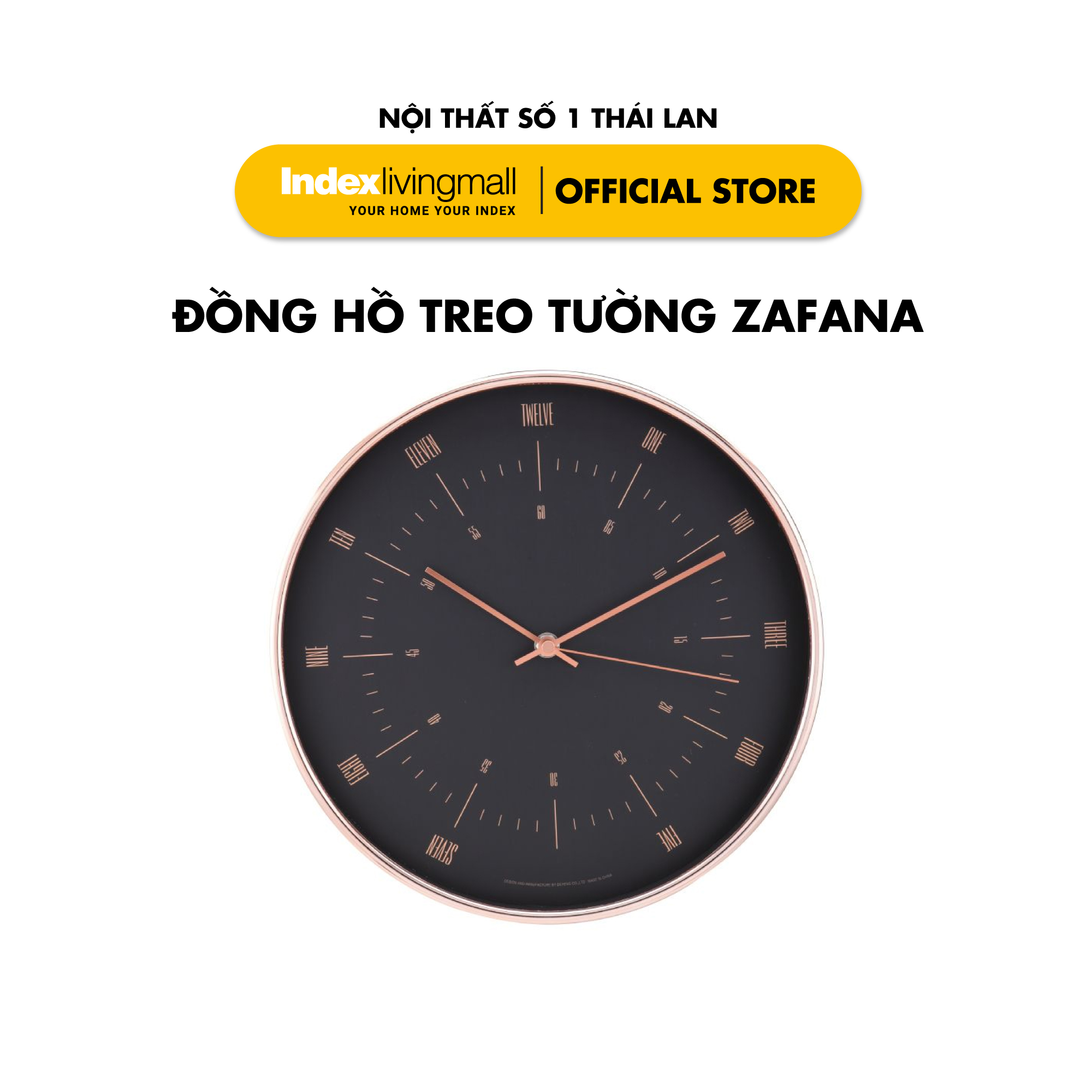 Đồng hồ treo tường trang trí nghệ thuật ZAFANA | Index Living Mall | Nhập khẩu Thái Lan