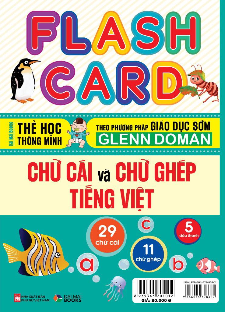 Sách - Flash Card - Thẻ Học Thông Minh Theo Phương Pháp Giáo Dục Sớm Glenn Doman - Chữ Cái Và Chữ Ghép Tiếng Việt