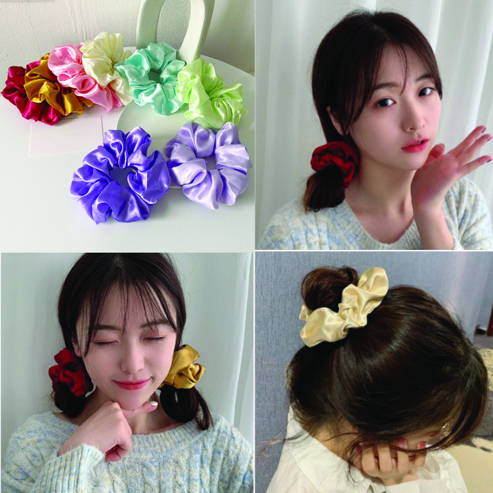 Dây buộc tóc scrunchies phi lụa hàn quốc phụ kiện thời trang dễ thương - Storevanshop CT0005