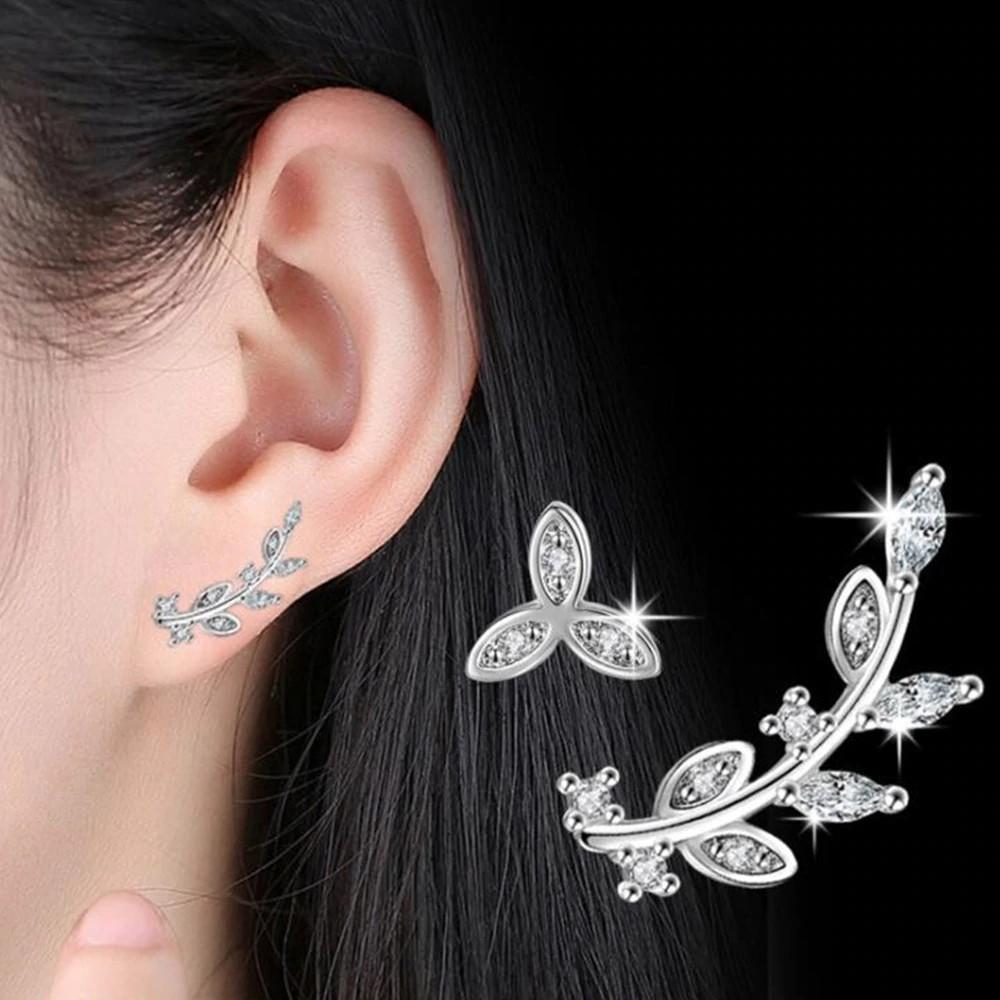 Bông tai bạc đính hạt lấp lánh