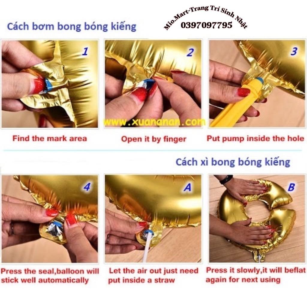Combo Trang Trí Sinh Nhật Đầy Đủ Phụ Kiện Như Hình,Tặng Kèm Bơm Bóng, Băng Keo Và Số Tuổi BB33