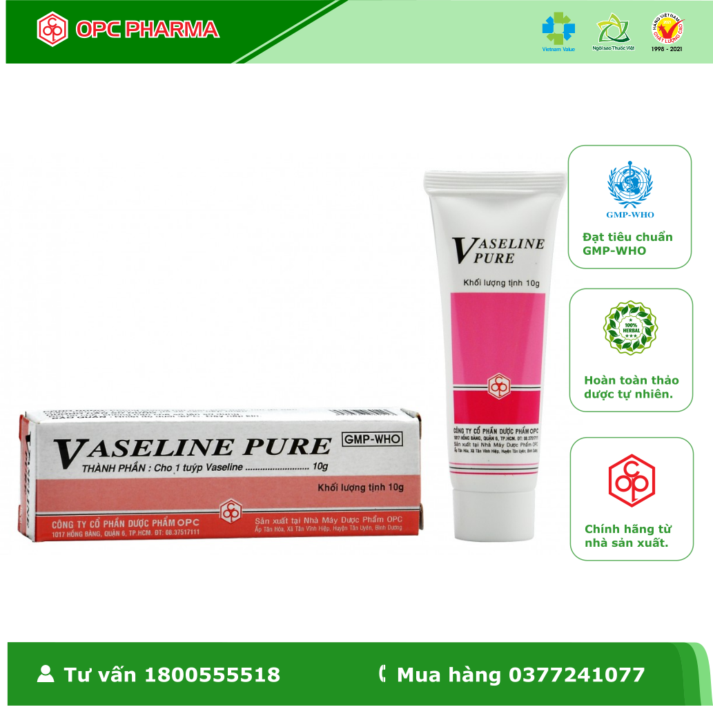 VASELINE Kem dưỡng môi OPC