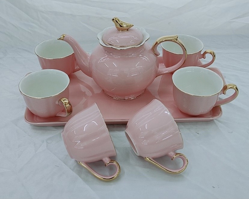 BỘ ẤM CHÉN KÈM KHAY SỨ XƯƠNG CAO CẤP PHA TRÀ CÀ PHÊ PHONG CÁCH CHÂU ÂU - ANTH682