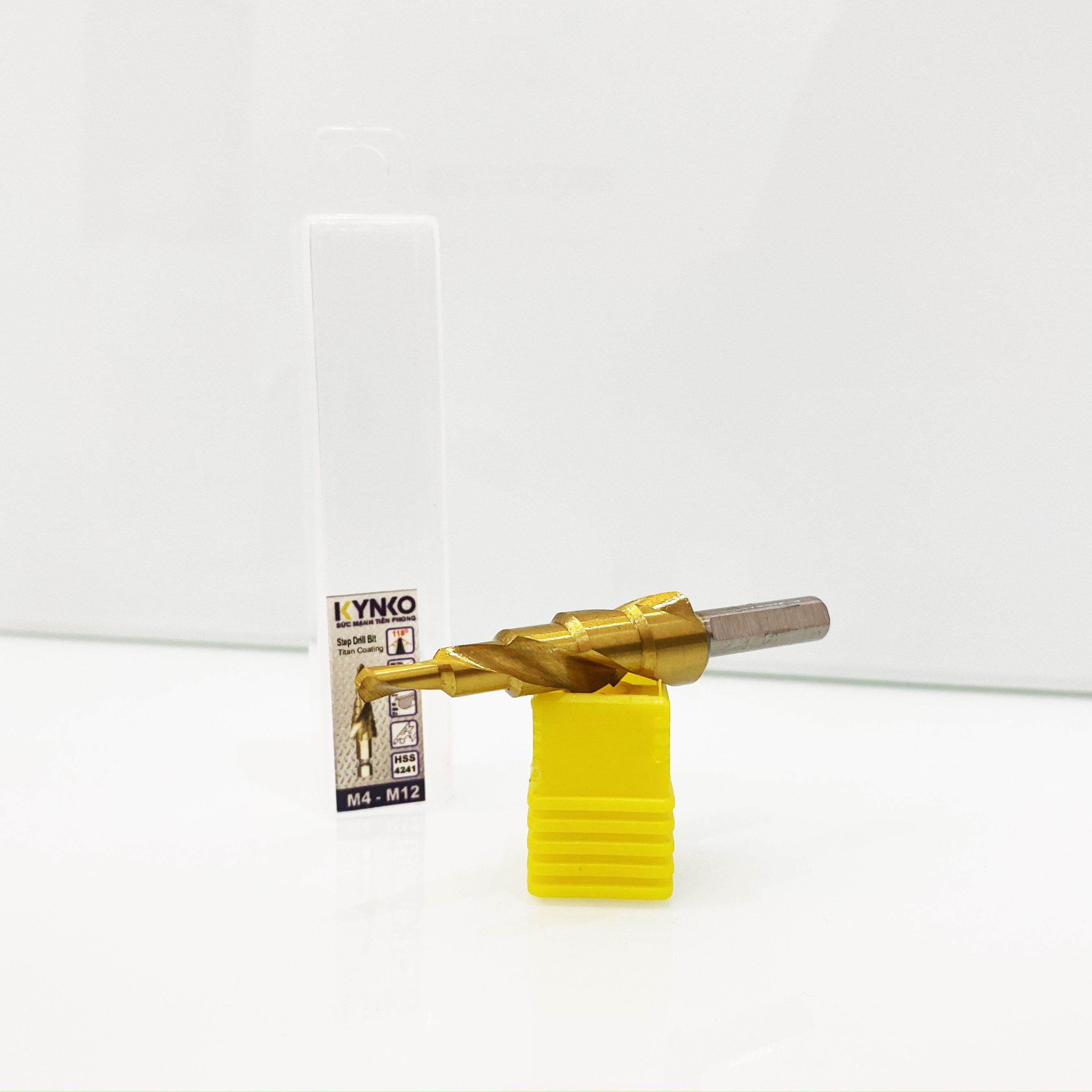 Mũi khoan tháp HSS-4241 đường kính khoan 4-12mm phủ titan siêu cứng KYNKO