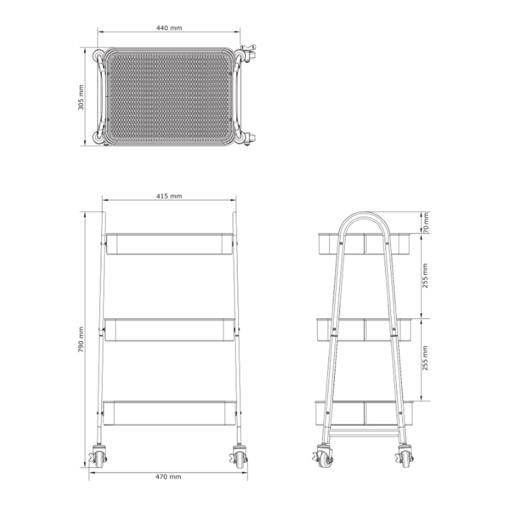 Kệ đa năng | JYSK Kanstrup | kim loại/PP | nhiều màu | R47xS31xC79cm