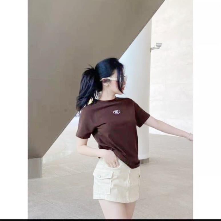 [Hàng Hot] Áo Thun Baby Tee Thêu Logo W Chất Thun Tăm Form Đẹp  Áo Phông Tay Lỡ Dáng Vừa Hot Trend 2023 - Đen