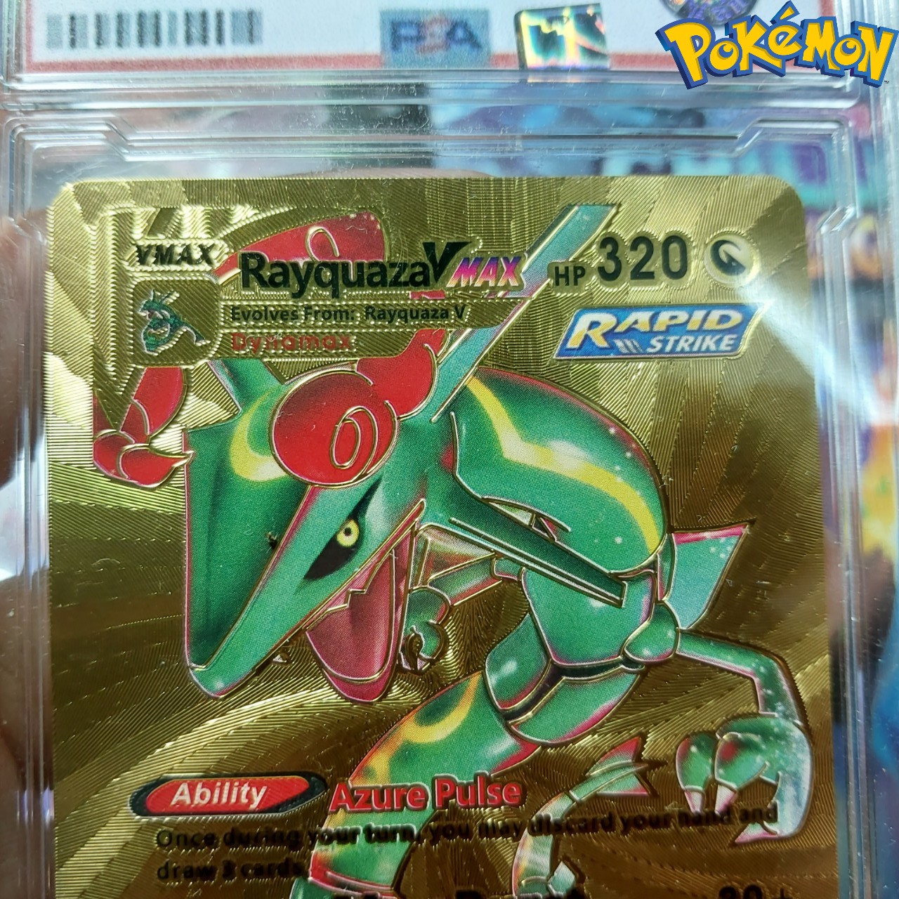 Rayquaza VMAX E11 203 thẻ pokemon nhôm mạ vàng rồng trúc truyền thuyết siêu cấp Tặng kèm bảo vệ thẻ 1459 d24 1-38