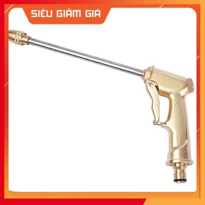 Bộ dây vòi xịt nước rửa xe, tưới cây . tăng áp 3 lần, loại 7m, 10m 206701-3 đầu đồng, cút,nối nhựa vàng