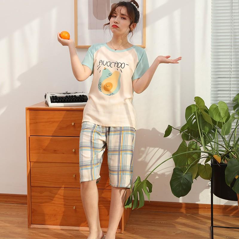 Pijama- Bộ Ngủ Nữ Đồ Bộ Mặc Nhà Cộc Lửng Dài Siêu Mát, Mềm Mại CLVT01