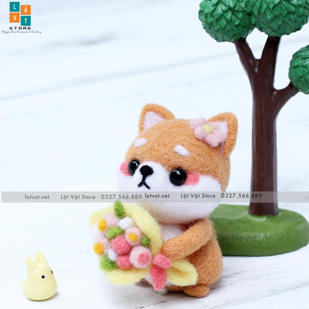 Len chọc có hướng dẫn 5 bé LỚP HỌC SHIBA - NEEDLE FELTING SHIBA CLASSES, món quà handmade ý nghĩa