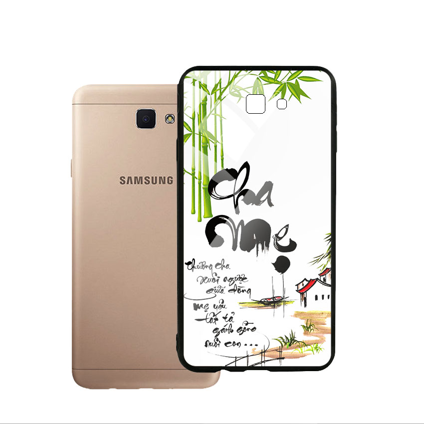Ốp Lưng Kính Cường Lực cho điện thoại Samsung Galaxy J7 Prime - Cha Mẹ