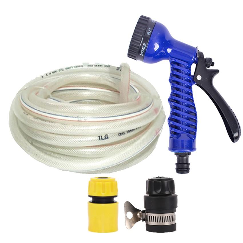 Bộ dây tăng áp 3 lần vòi xịt nước rửa xe, tưới cây loại 5m  206843