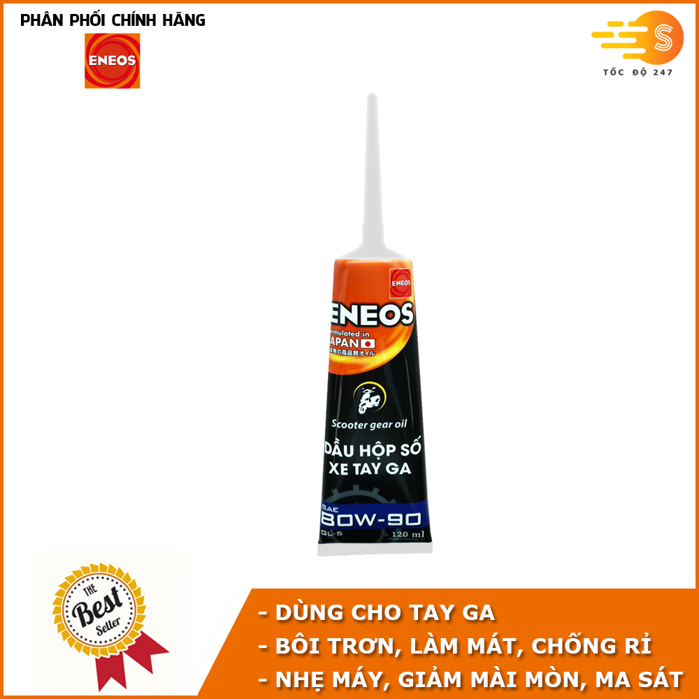 Nhớt hộp số, nhớt láp cho xe tay ga Scooter Gear Oil 80W-90 120ml EN-GEAR-80W90 - Chống hú lap, xe máy, GL-5, SAE