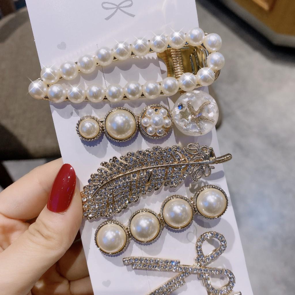 Set 6 Kẹp Tóc Ngọc Trai