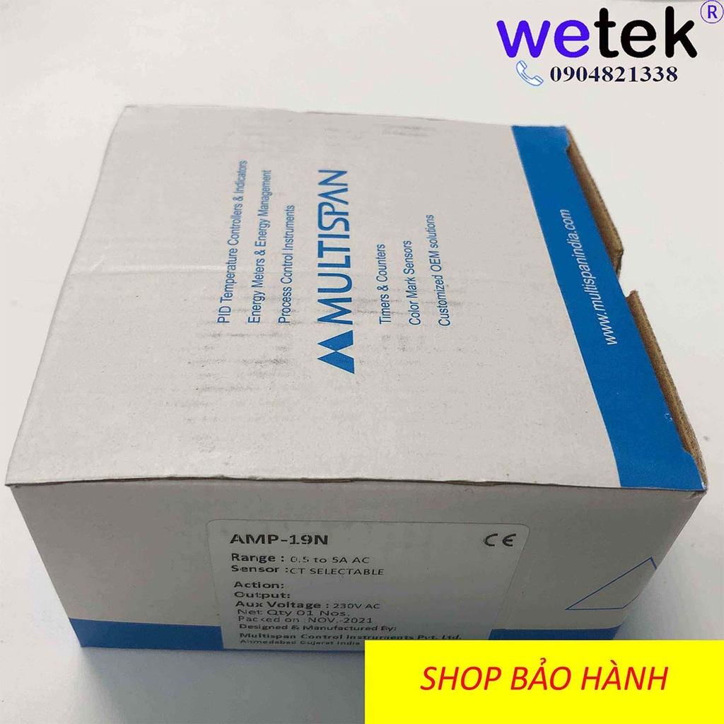 Mutltispan AMP-19N, Đồng hồ đo Dòng 3 pha, hiển thị LED đồng thời, gắn mặt cánh tủ, cấp chính xác 0.5
