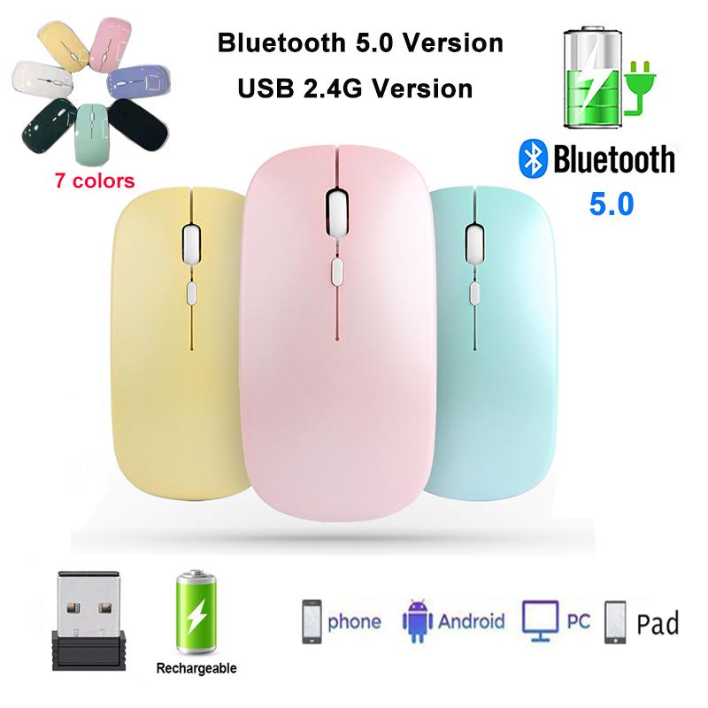 Chuột Bluetooth Không Dây Im Lặng PC Sạc 2.4Ghz USB Dành Cho Laptop Máy Tính Điện Thoại iPad Huawei Xiaomi Máy Tính Bảng IOS android