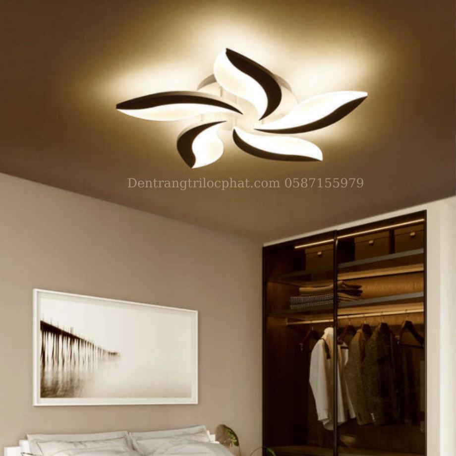 Đèn trần, đèn ốp trần 5 cánh lông mày 3 chế độ ánh sáng kèm khiển trang trí phòng khách, phòng ngủ