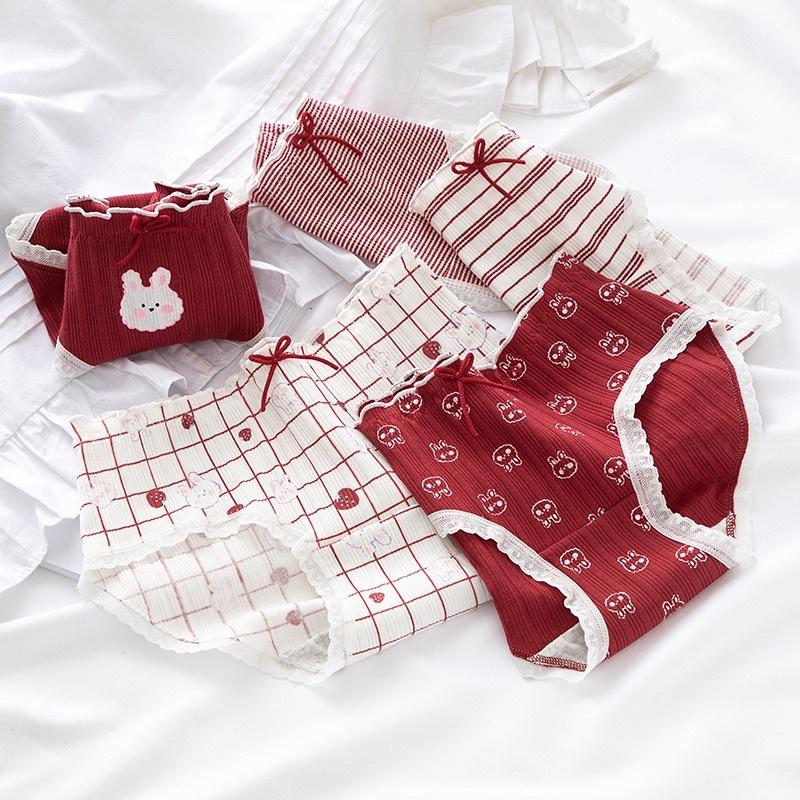 Quần Lót Nữ Cotton Siêu Thoáng Nâng Thỏ Đỏ QL06