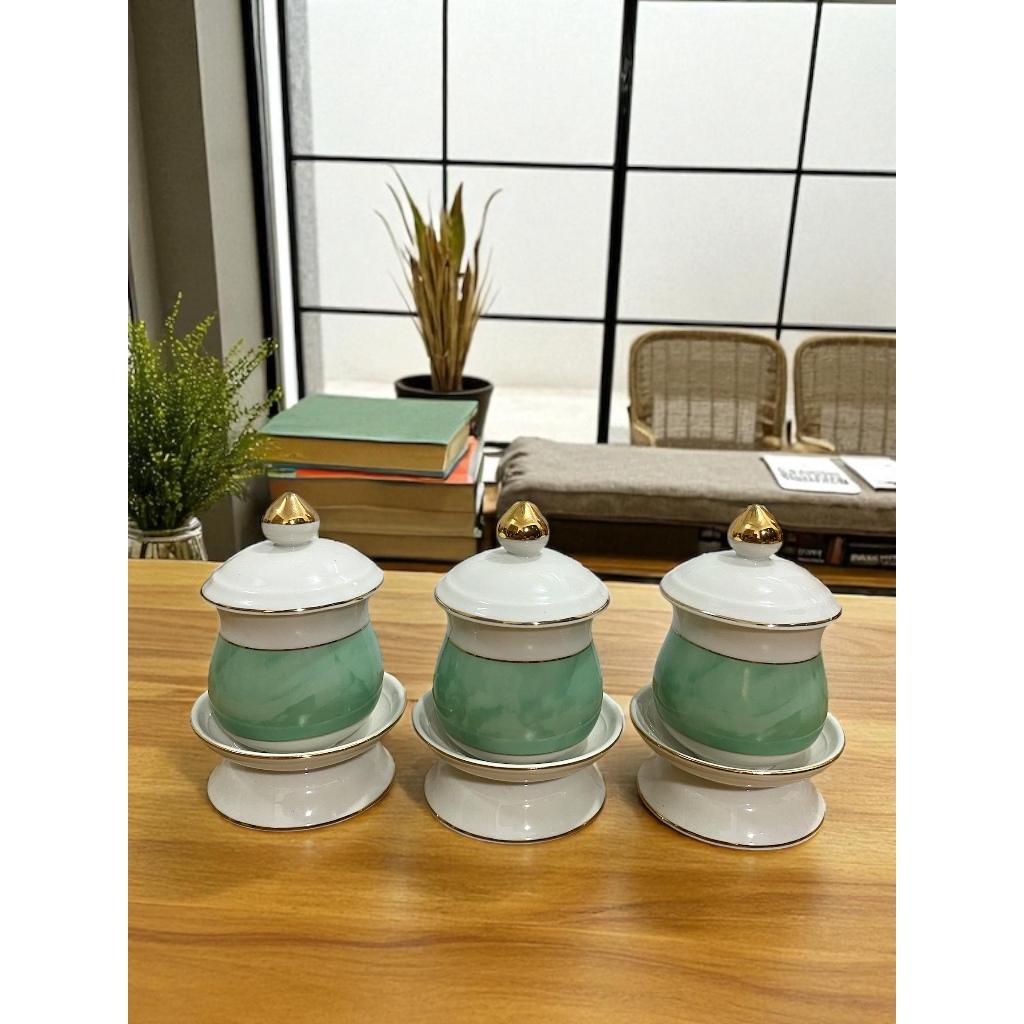 Bộ đồ thờ RỒNG VIỆT cao cấp men đá xanh, hoàn hảo cho người mệnh Mộc, nhập khẩu Đài Loan