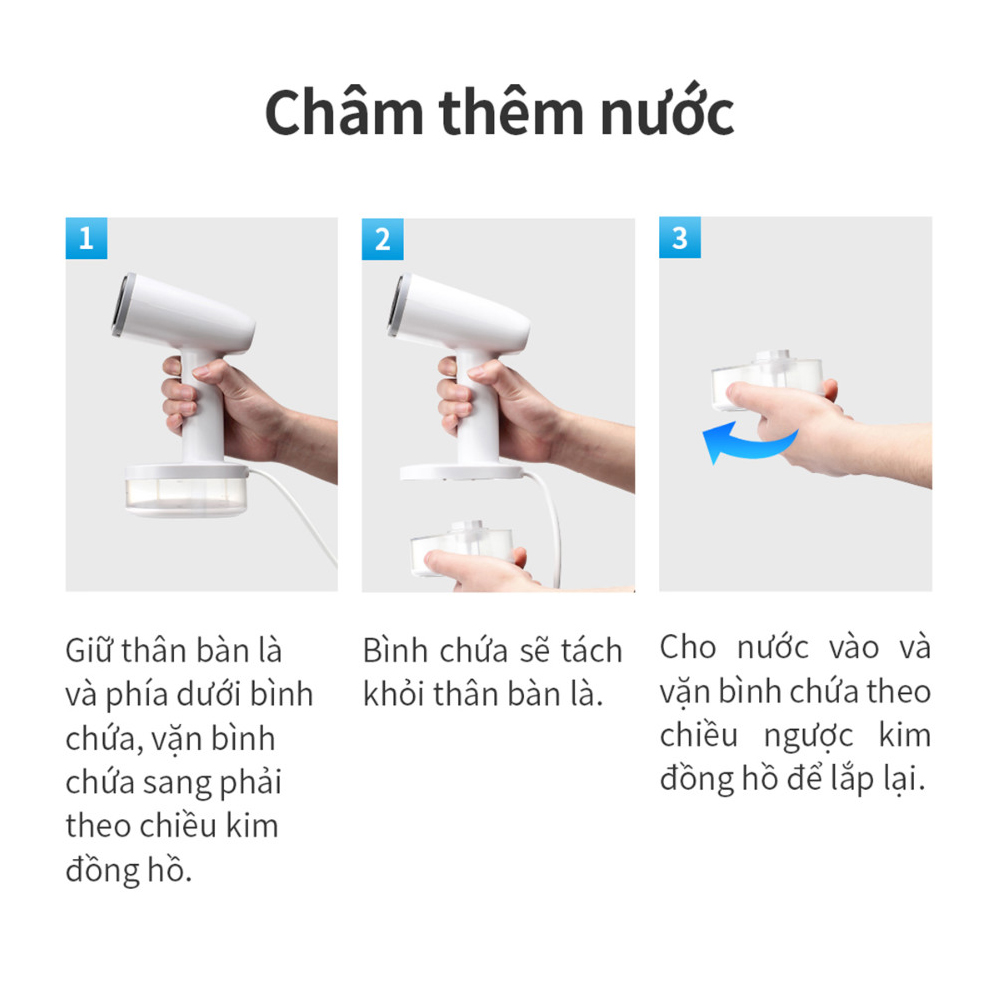 Bàn ủi hơi nước cầm tay Lock&Lock ENI223WHT 1600W - Hàng chính hãng