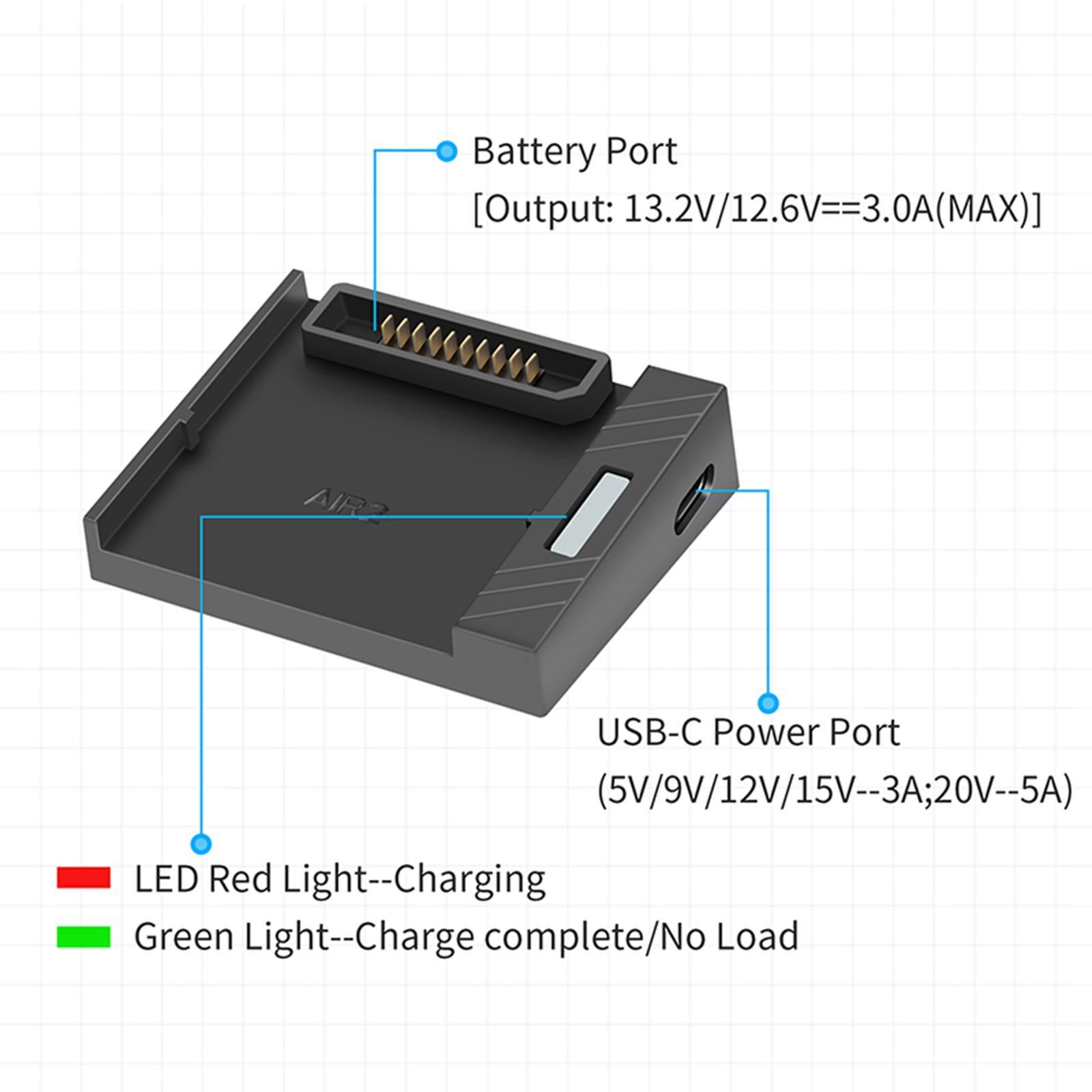 Battery Charger Input PD40W or More Durable for    and Air 2S