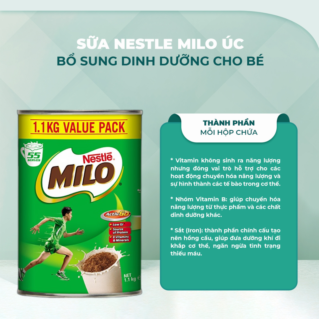 Sữa bột Nestlé Milo Australia giúp bé phát triển chiều cao và cân năng, thông minh và sáng tạo năng động vượt trội - QuaTangMe Extaste