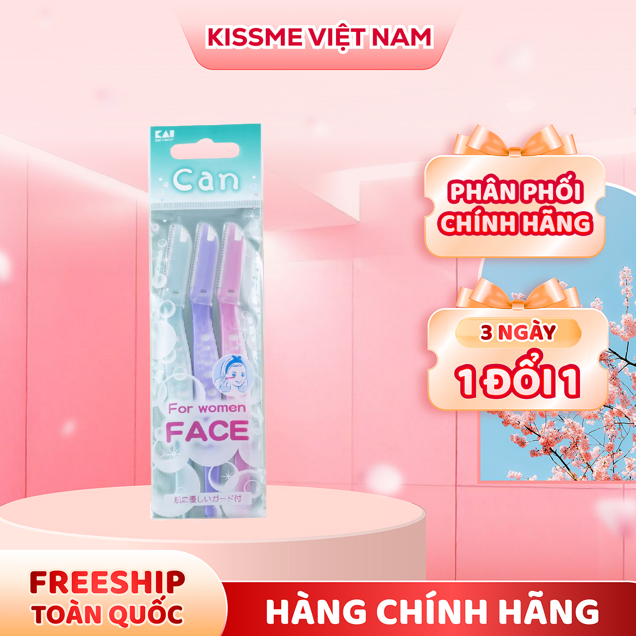 Dao Cạo Lông Mặt Lưỡi Thép Không Gỉ Kai For Women 17810