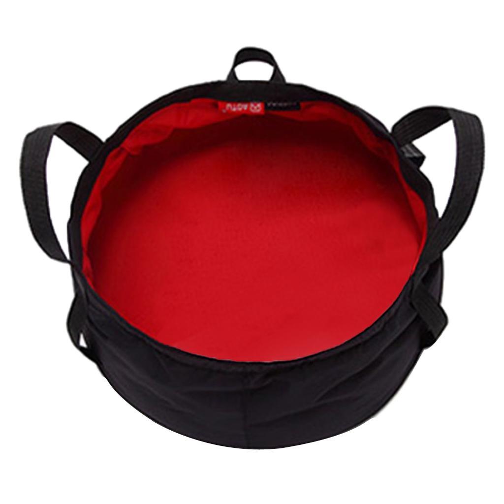 Outdoor Foldable Basin Travel Hiking Camping Picnic Water Bucket Red