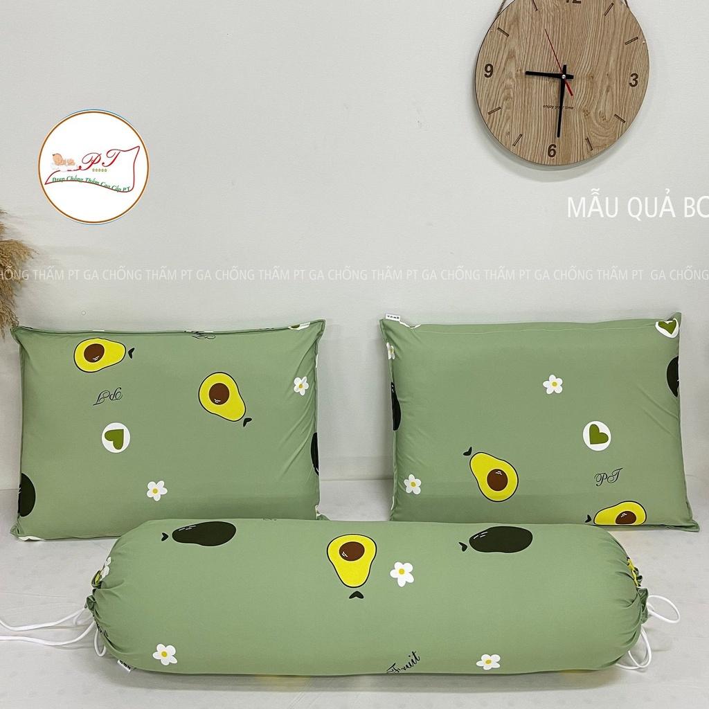Vỏ gối chống thấm chính hãng PT, áo gối chất liệu cotton thun lạnh siêu mềm, mịn, mát bé tè lau là sạch