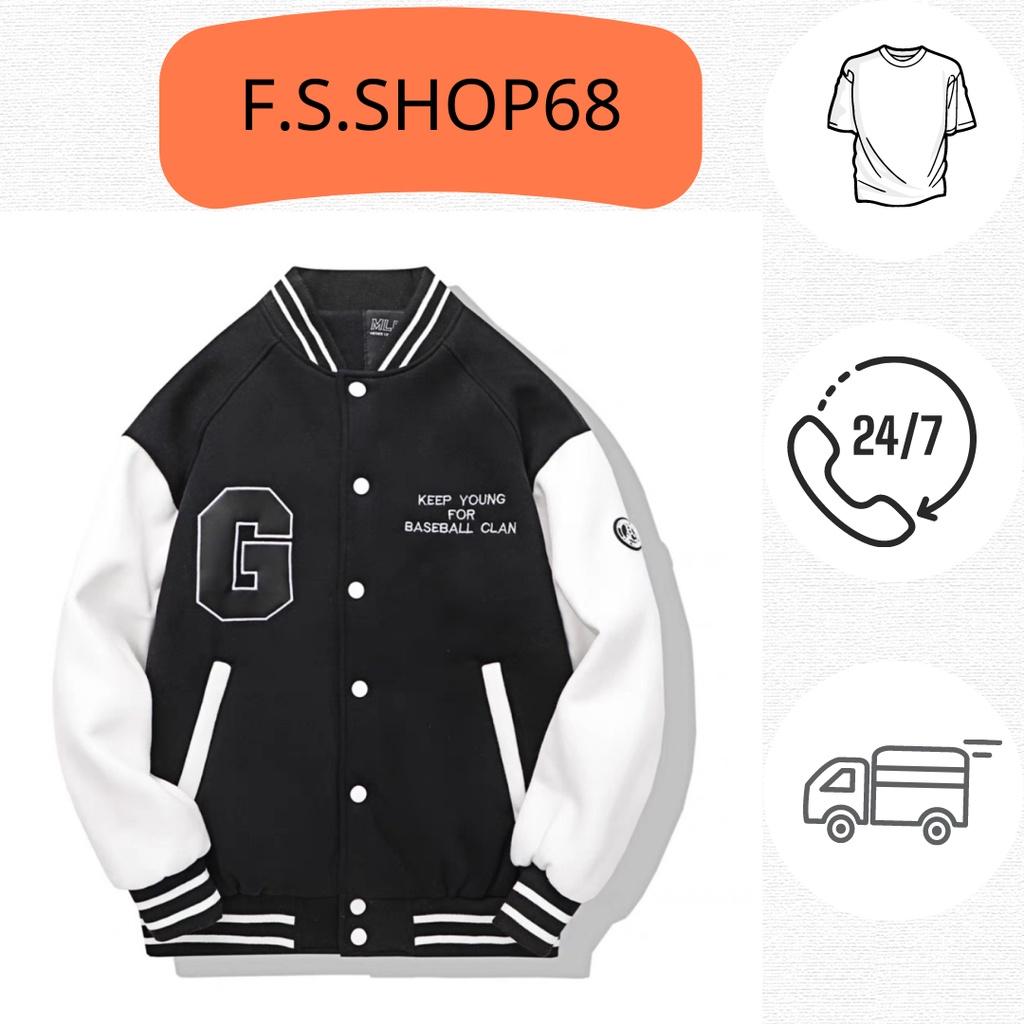 Áo Khoác Bomber Jacket Nỉ BASEBALL Unisex -Áo bomber nỉ ngoại dày mịn.may kỹ đẹp.có dây kéo túi CỰC HOT CHO CÁC BẠN TRẺ