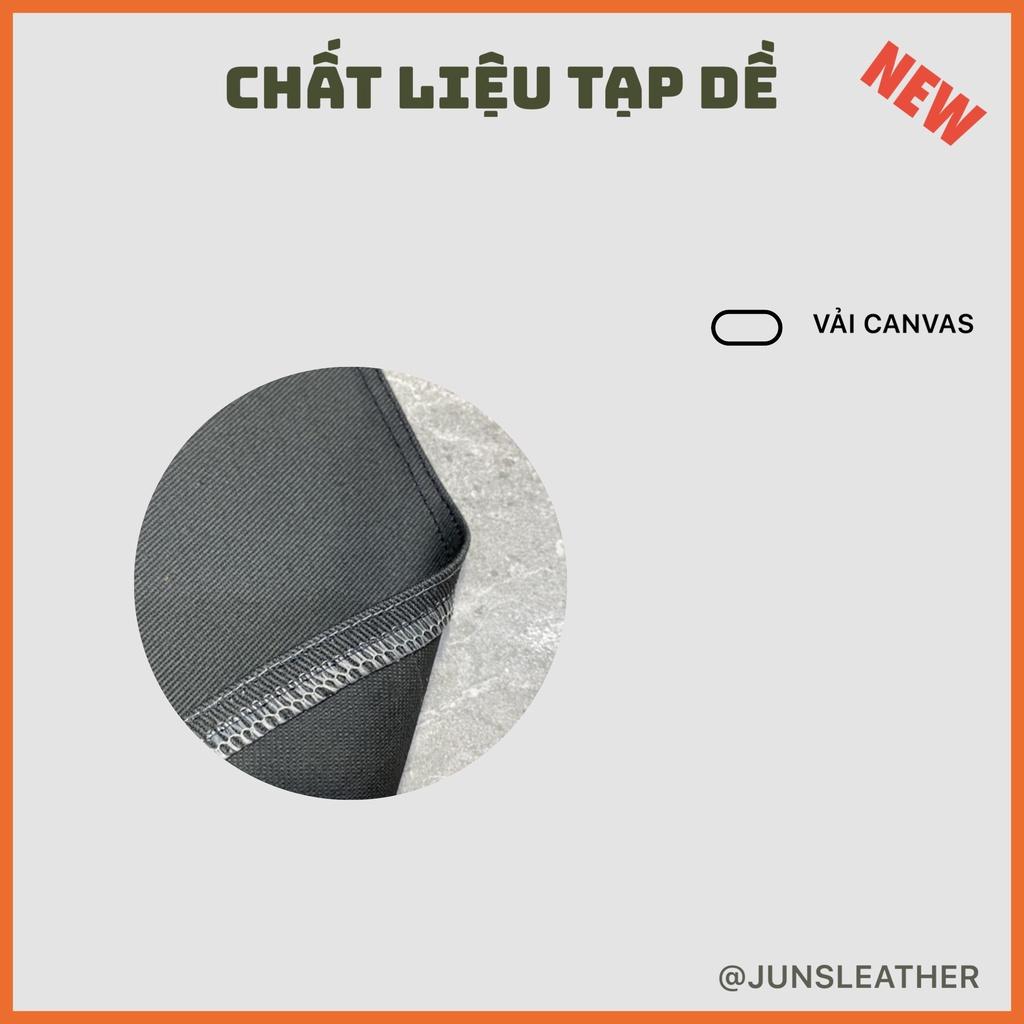 Tạp dề pha chế vải canvas dây da của Junsleather phối da bò cao cấp dành cho Barista/Bartender quán cà phê