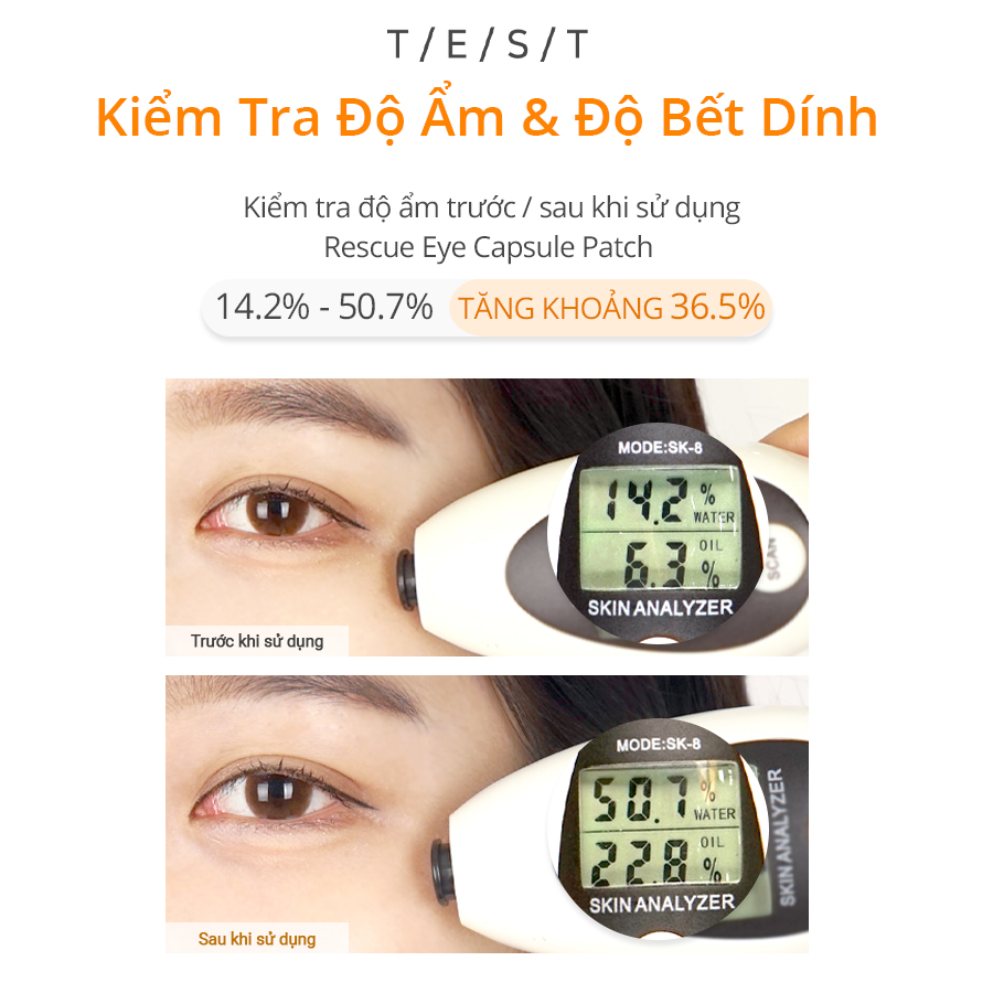 Tinh chất dưỡng &amp; chống nhăn cho mắt Kocostar Rescue Eye Capsule Mask