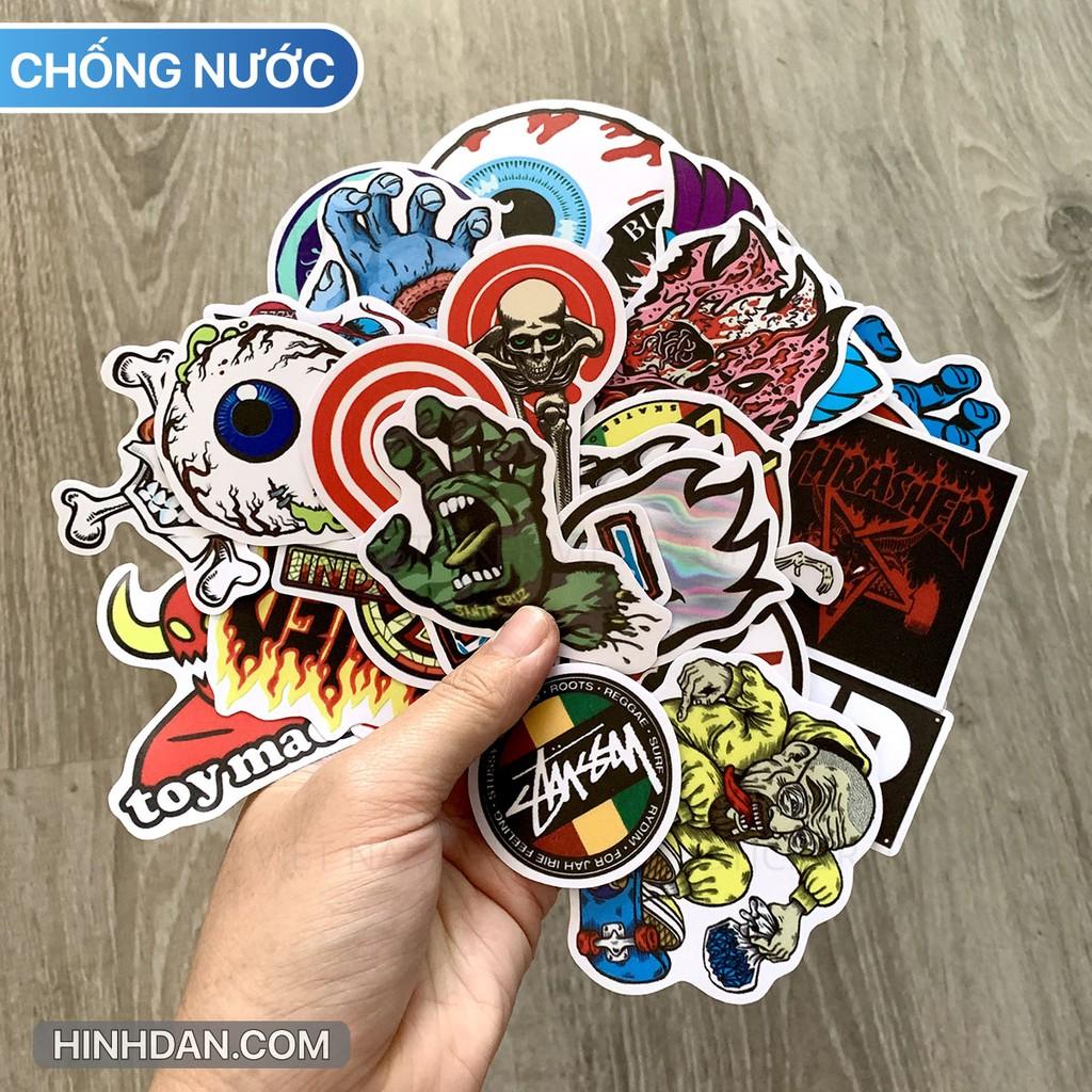 Sticker Ván Trượt Skateboard - Chống Nước Dán Trang Trí Nón Bảo Hiểm, Đàn Guitar, Laptop, Vali, Sổ Tay