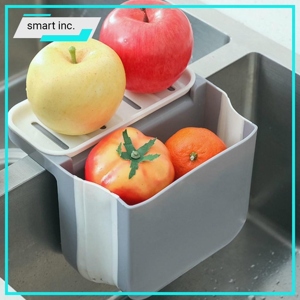 Thùng Rác Sọt Rác Nhựa Rổ Lọc Rác Treo Bồn Rửa Bát Nhà Bếp Gấp Gọn