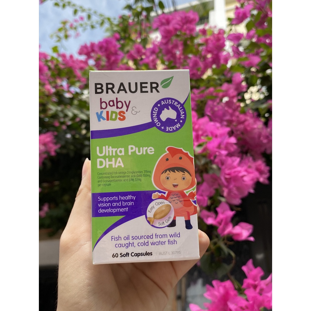 DHA cho trẻ từ 7 tháng Brauer Baby &amp; Kids Ultra Pure DHA Úc Giúp phát triển não bộ, tăng khả năng tập trung, cải thiện thị lực - QuaTangMe Extaste