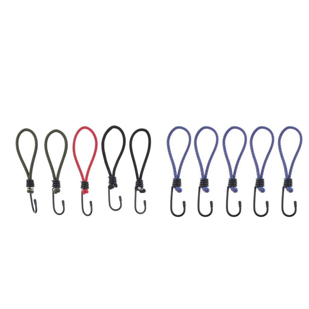 10 Chiếc Bungee Móc Đính Nơ-Bạt Phủ Thun Co Giãn Dây Dây Có Móc Treo