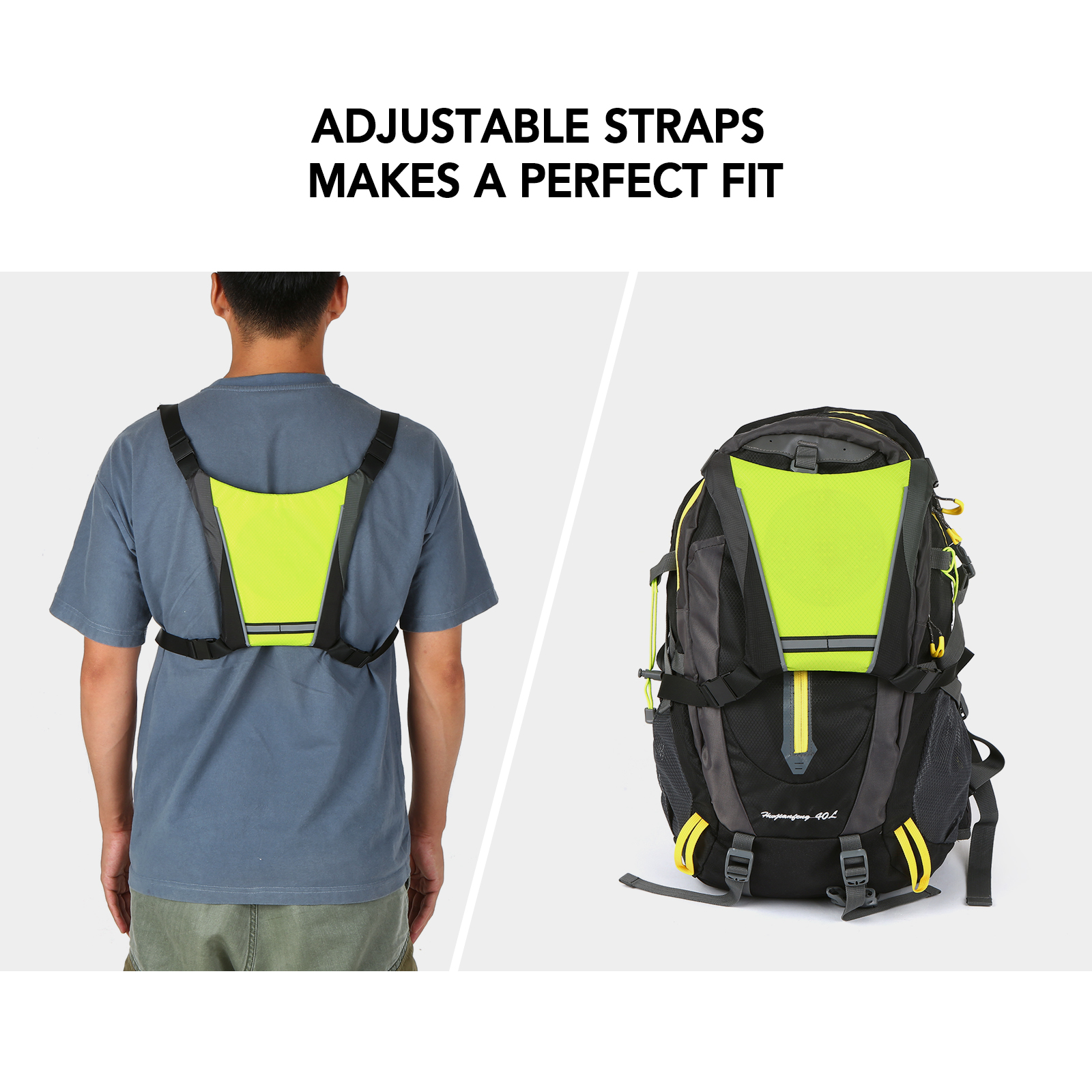 Dây đai phản quang có đèn led báo chỉ đường, sạc USB