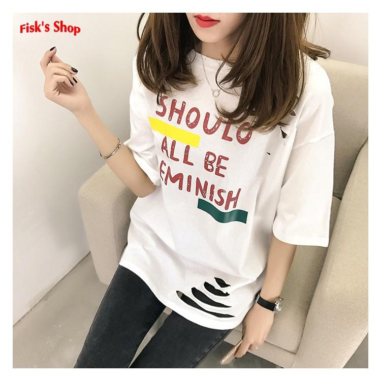Áo phông rách dáng dài