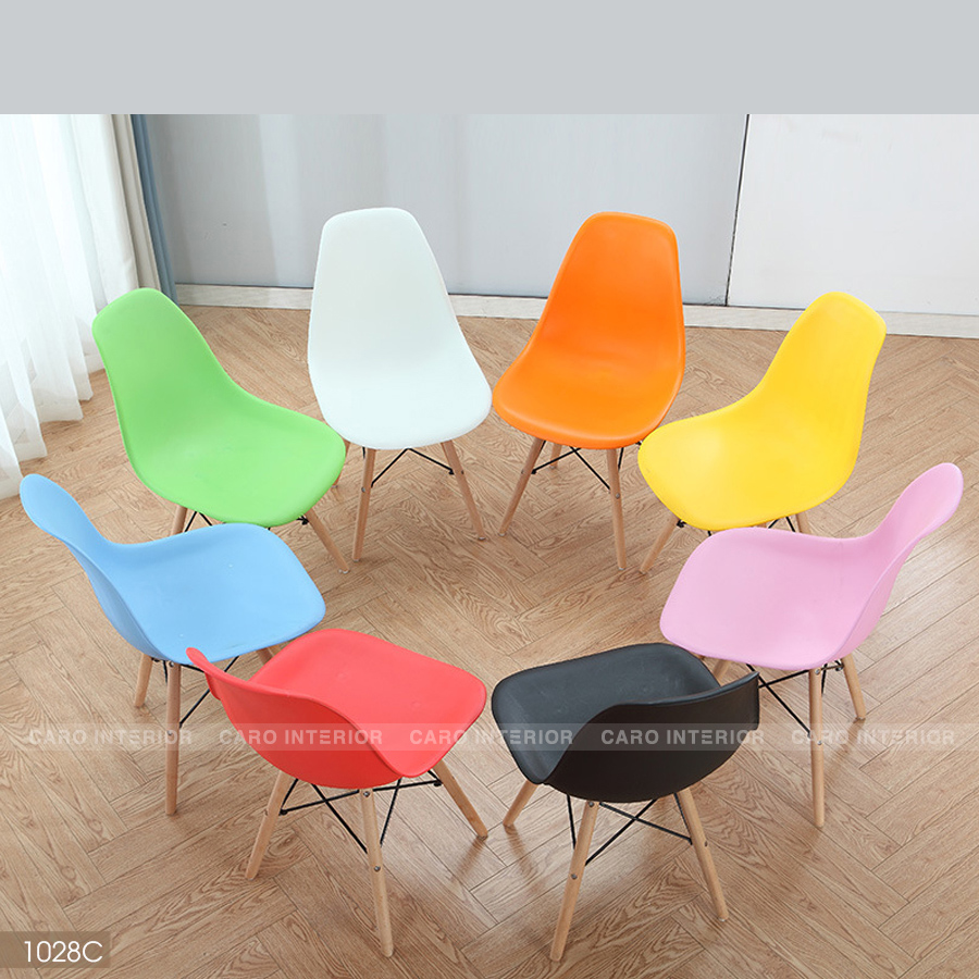 GHẾ NHỰA EAMES CHÂN GỖ 1028C