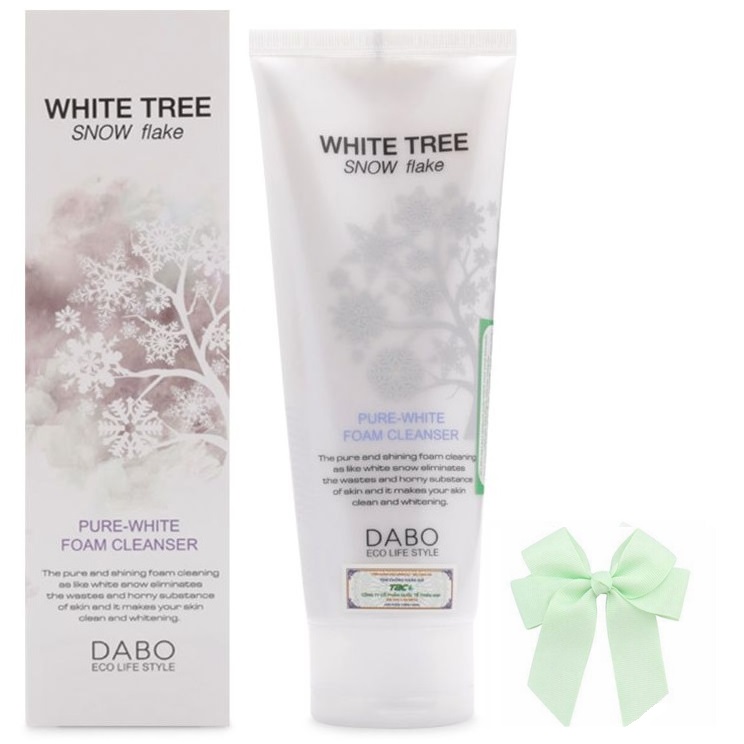 Sữa rửa mặt trắng da từ tinh thể tuyết trắng  White Free DABO hàn quốc (150ml) và nơ