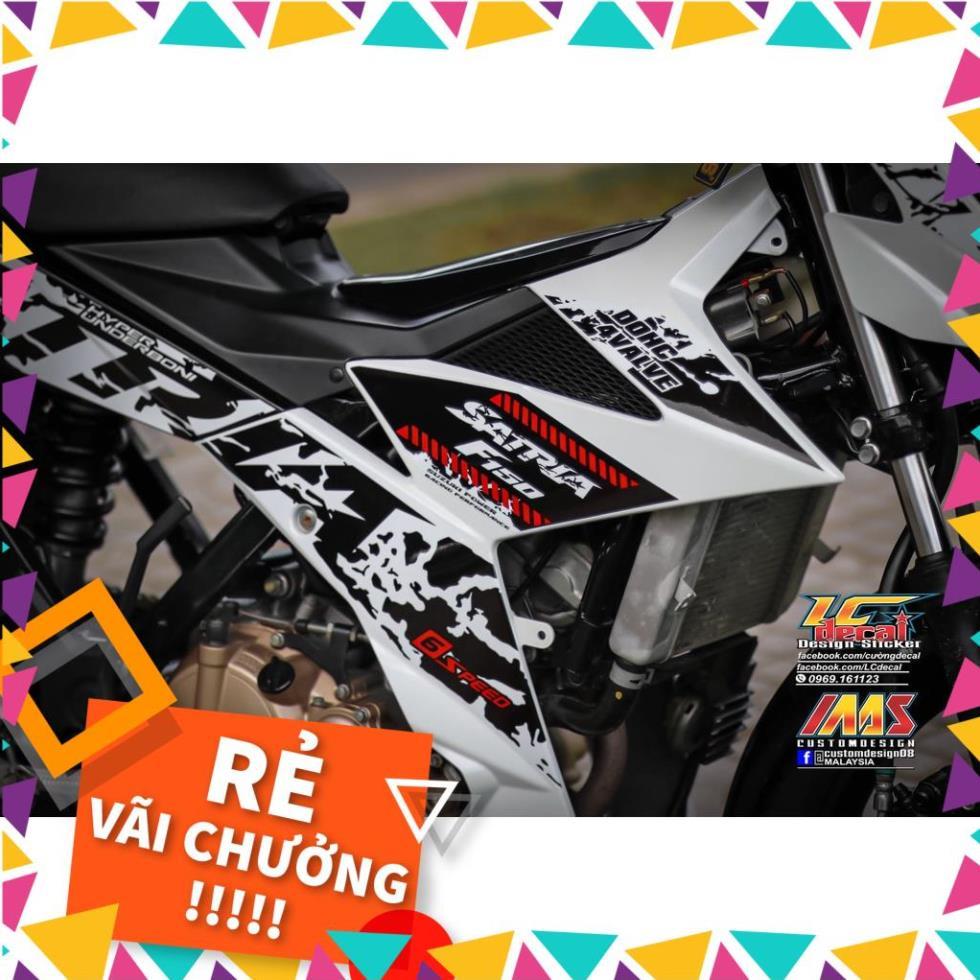 Tem Rời Raider FI Mẫu Trắng Đen Đỏ Chữ Satria F150