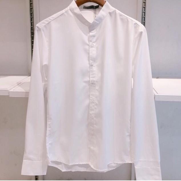 Sơ mi trắng trơn dài tay nam sơ mi đen cổ bẻ ,trắng cổ bẻ ,trắng - đen cổ tàu dáng ôm body - atbshop