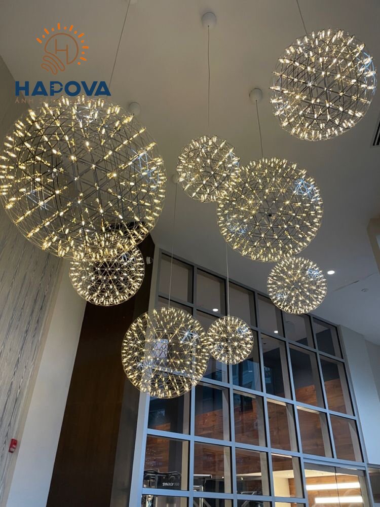 Đèn thả thông tầng cầu sao HAPOVA MALIO 5840 cỡ 300mm