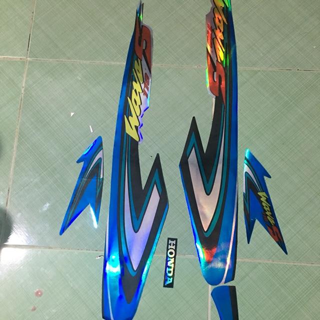 Tem wave 110 crom xanh đen