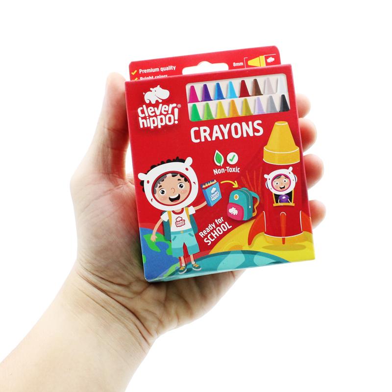 Hộp 16 Bút Sáp Màu Colorful - Clever Hippo 1601