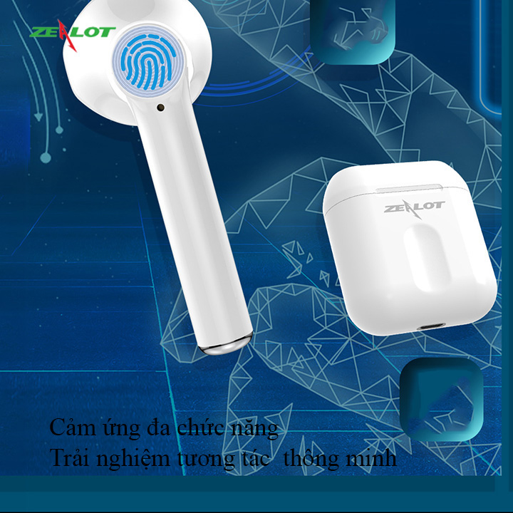 Tai nghe bluetooth Zealot không dây nhét tai, tai phone bluetooth thể thao tương thích hầu hết các thiết bị điện thoại samsung, iphone, xiaomi, oppo... laptop tặng kèm 1 móc khóa chữ Bamboo