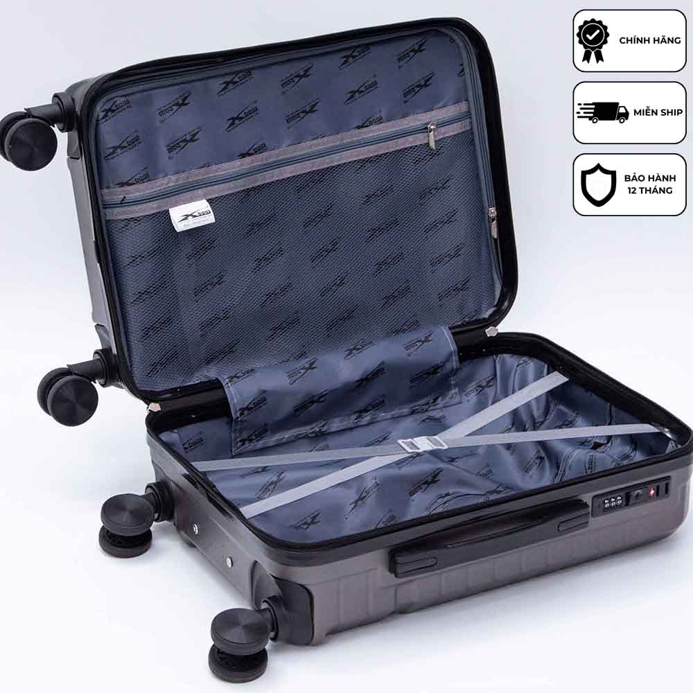 Vali kéo du lịch xách tay cao cấp Xbags Dark Titan Pro XB6104 khóa TSA chuẩn Mỹ USB tiện dụng, chống va đập size 20 sang trọng!