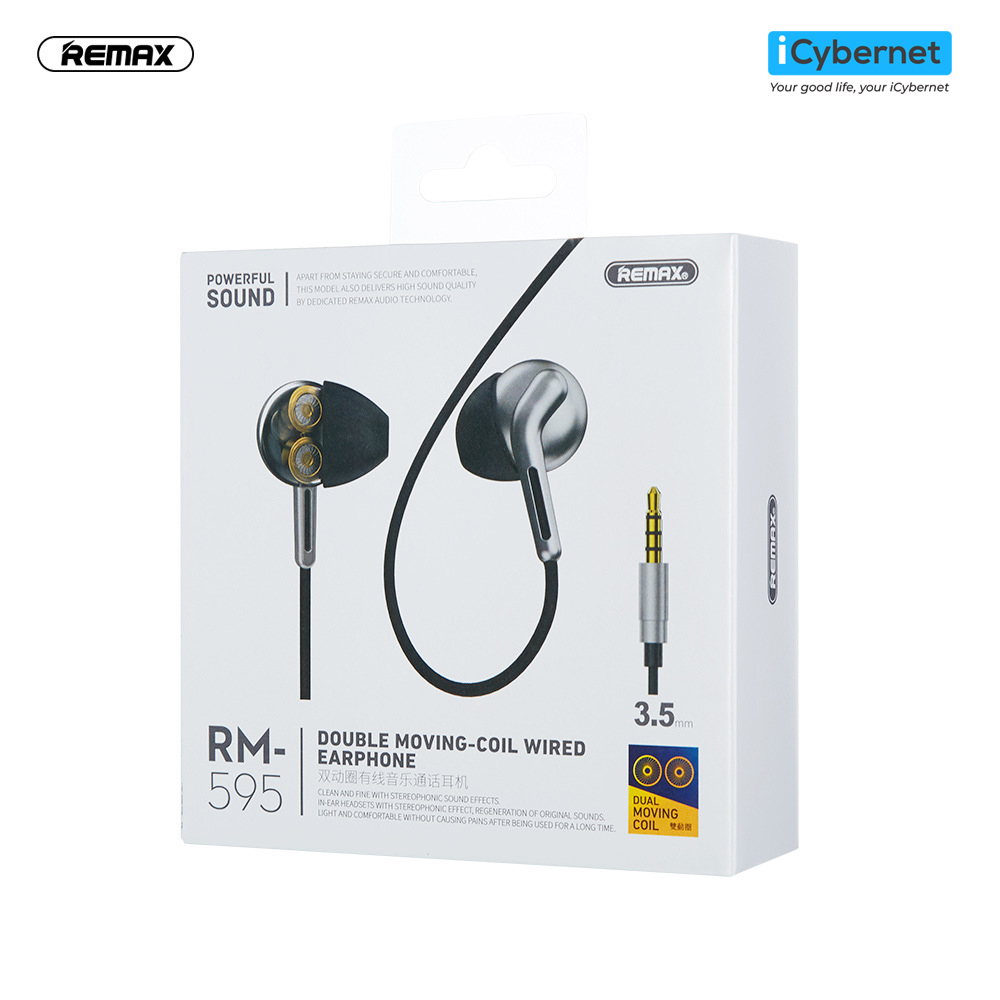 Tai nghe HiFi Headphone có dây siêu nhẹ Remax RM-595 [Hàng chính hãng