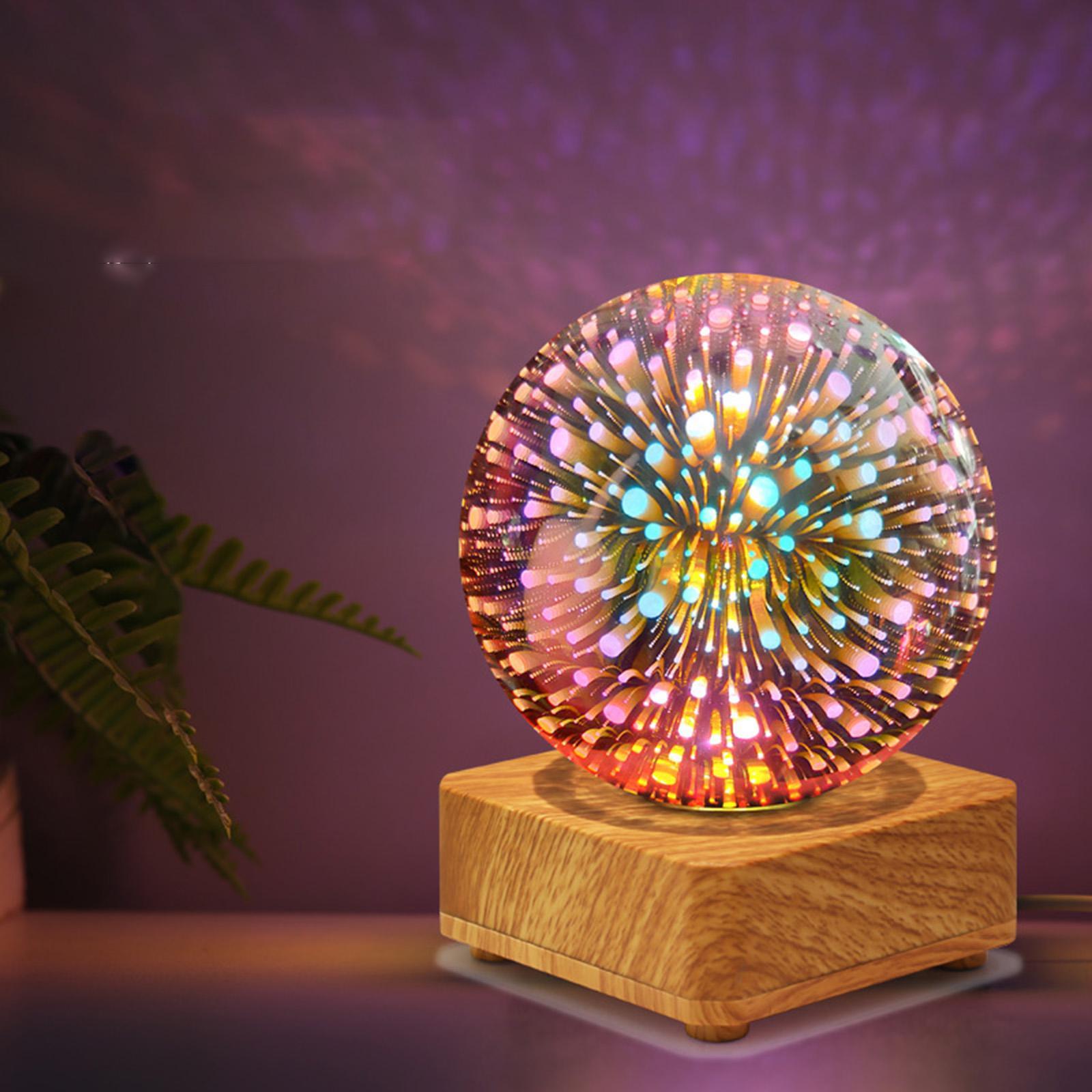 USB Powered LED 3D Glass Ball Night Light for Holiday Christmas Party Decor